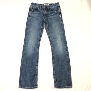 BKE Denim Mens Carter Straight 27 Reg Med Wash Denim Mid Rise Jeans